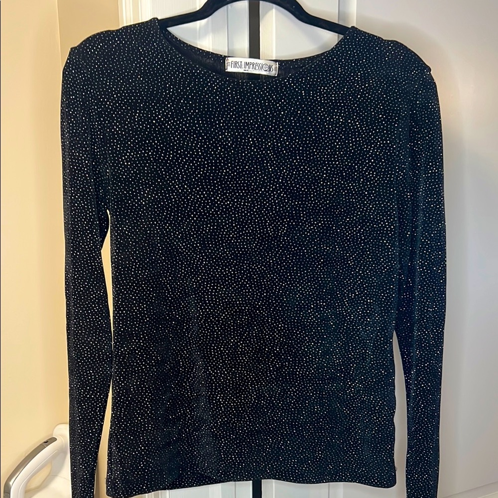 First Impressions Black and silver Speckled Sweatshirt